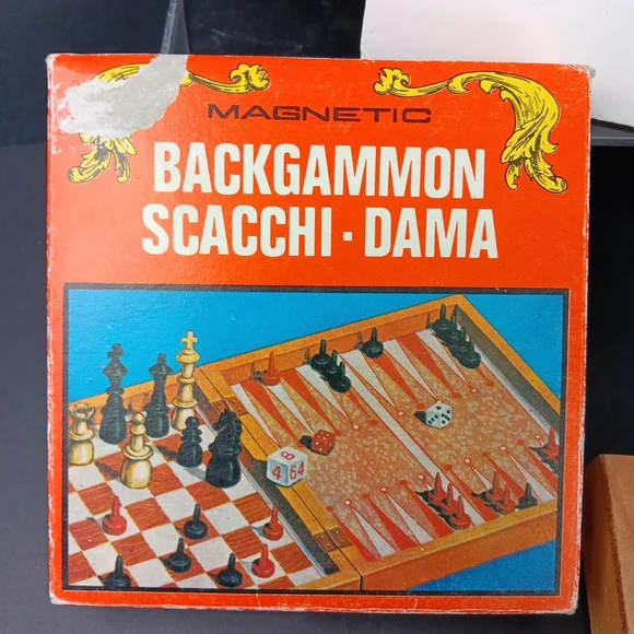 Vtg Magnetic Backgammon Chess Checkers Set Boxed Complete Travel Camping Game - Picture 12 of 16